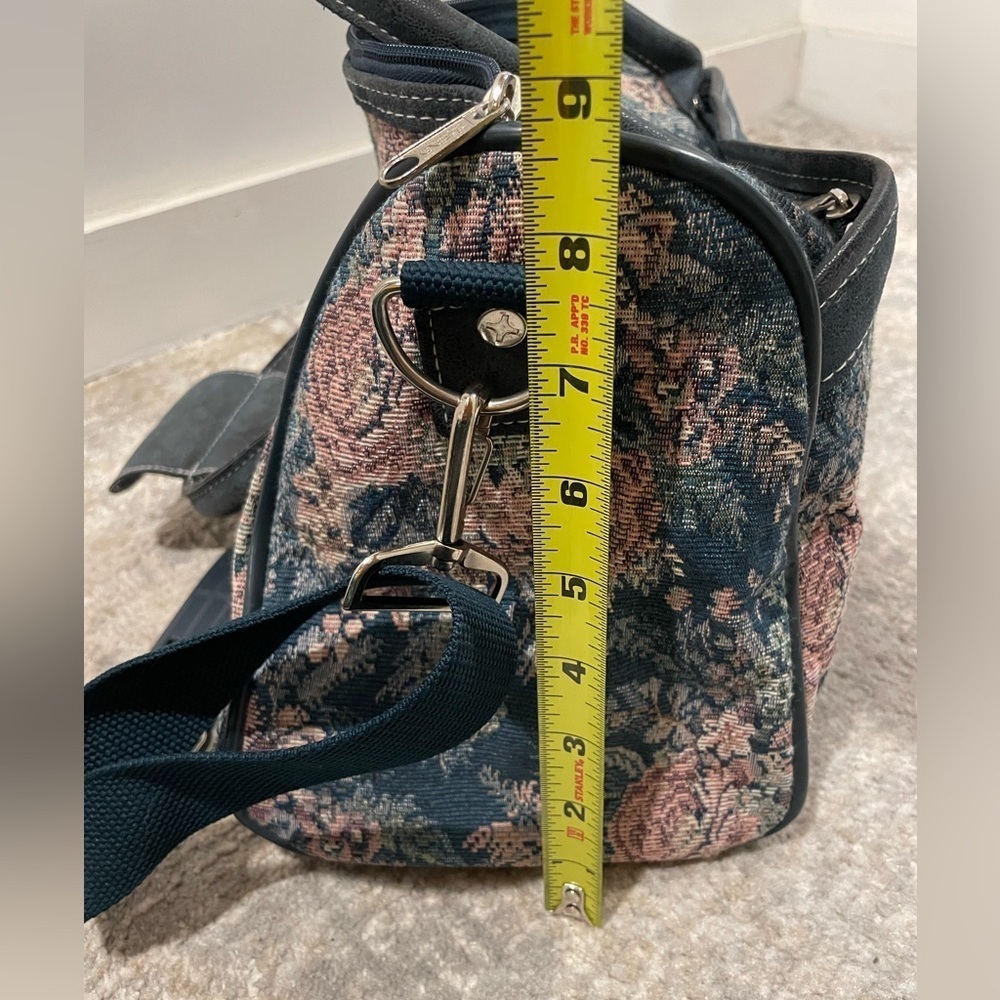 Vintage Atlantic Luggage 14" Tapestry Weekend Floral Bag Travel Mrs.Doubtfure - Picture 11 of 12